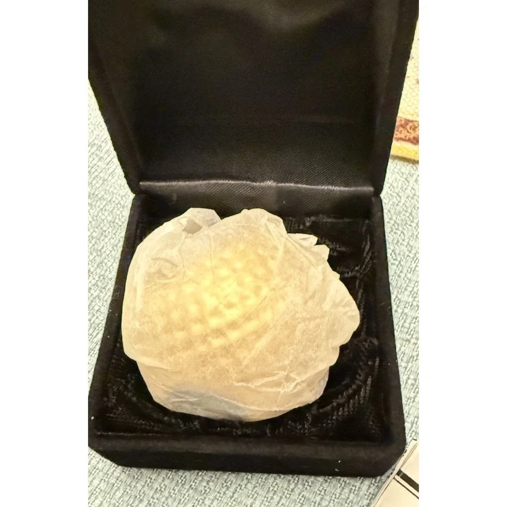Vintage Bey‑Berk Golf Ball Desk Clock – Gold Tone – Japan Quartz – Box